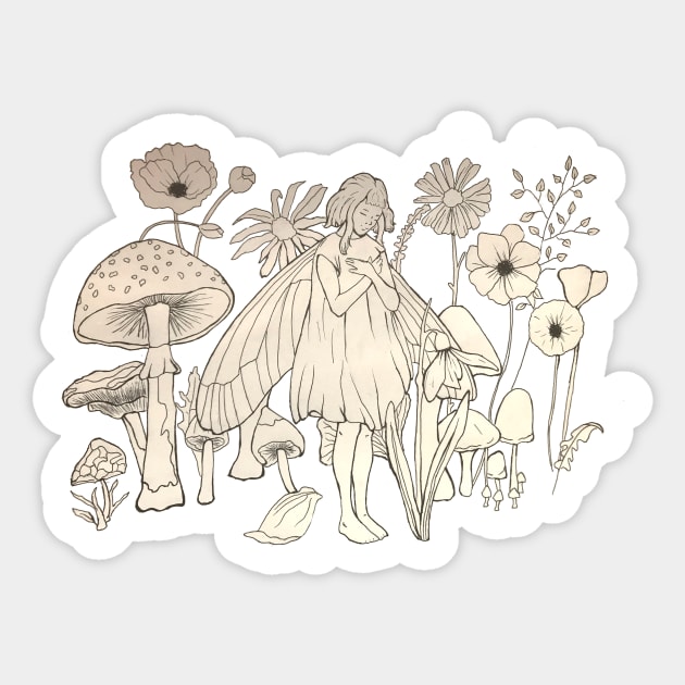 Aurora Aksnes fairy illustration print Sticker by JadesInks